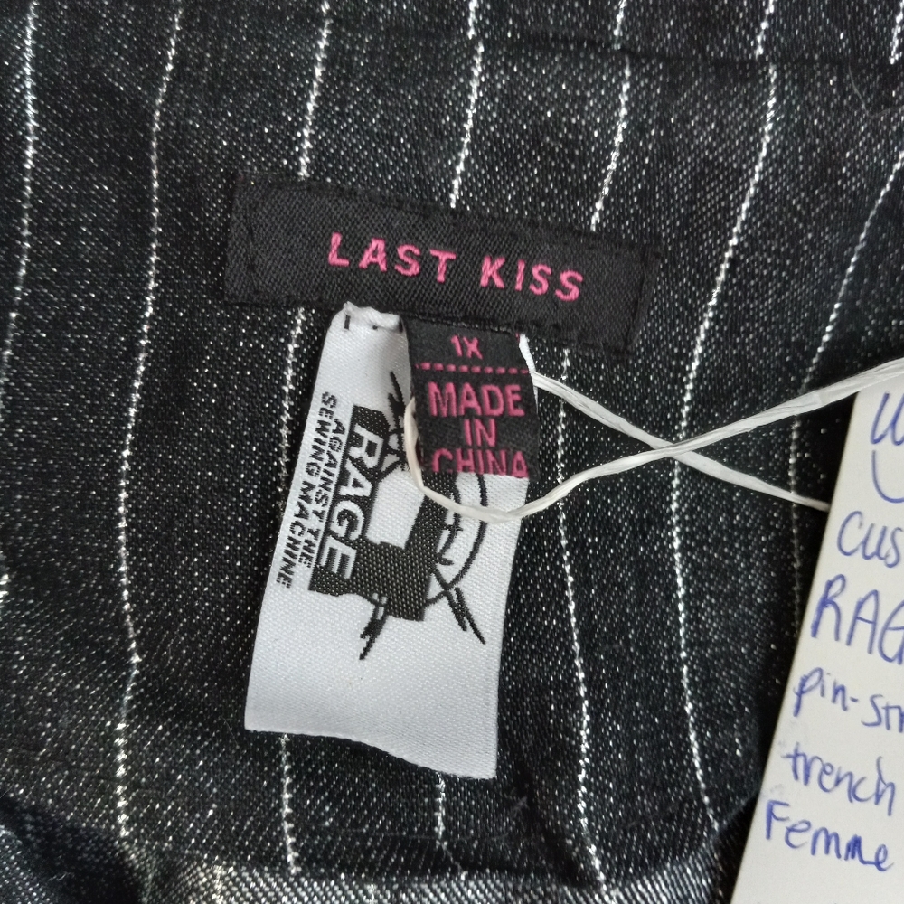 Wednesday Addams custom Rage pinstriped trench coat- SOLD@hosted store - Picture 9 of 16
